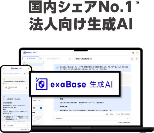 国内シェアNo.1　法人向け生成AI※